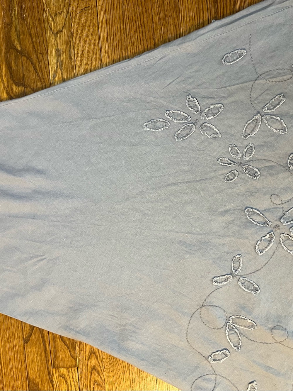 J. Jill Sky Blue Linen-Blend Embroidered Maxi Skirt - Picture 5 of 16